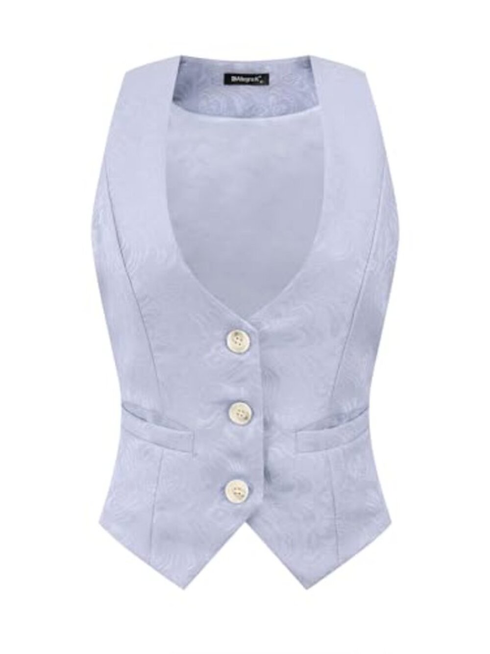 Vintage Jacquard Suit Waistcoat with Welt Pockets Sleeveless Fully Lined